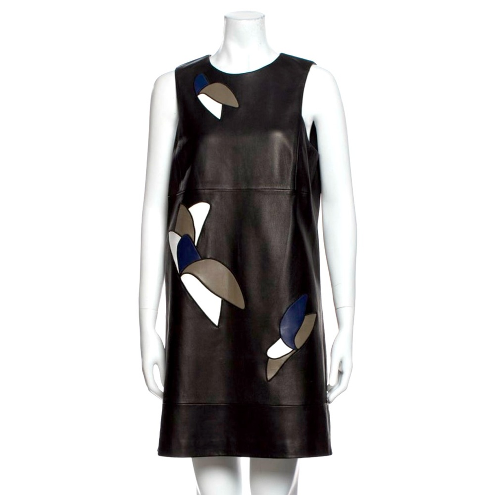 TIBI Lamb Leather Shift Dress Sz 8